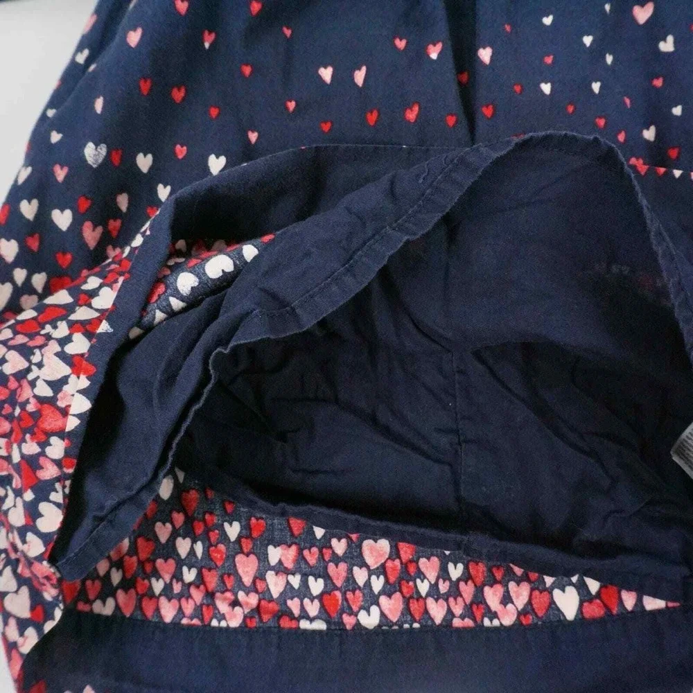 Baby‎ GAP Heart Print Dress Kids 12-18 Months Navy Blue Long Sleeve Cotton